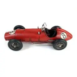 Vintažinio stiliaus metalinis 1950-ųjų laikotarpio lenktyninio automobilio modeliukas 32x12x10,5 cm