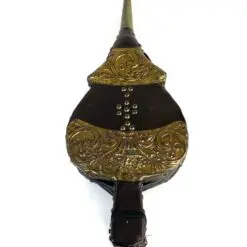 Medinės dumplės su eko odos ir žalvario skardos apdaila 52,5×20,5×7 cm