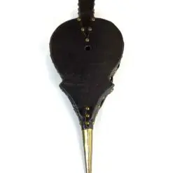 Medinės dumplės su eko odos ir žalvario skardos apdaila 52,5×20,5×7 cm