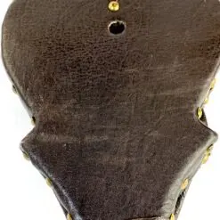 Medinės dumplės su eko odos ir žalvario skardos apdaila 52,5×20,5×7 cm