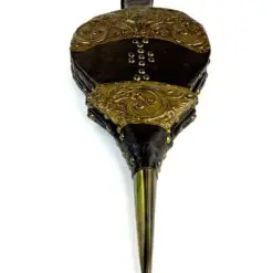Medinės dumplės su eko odos ir žalvario skardos apdaila 52,5×20,5×7 cm