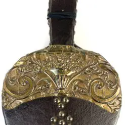 Medinės dumplės su eko odos ir žalvario skardos apdaila 52,5×20,5×7 cm