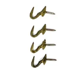 Žalvariniai kabliukai 4 vnt. komplektas 2,5x1,5x3 cm