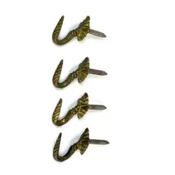 Žalvariniai kabliukai 4 vnt. komplektas 2,5×1,5×3 cm