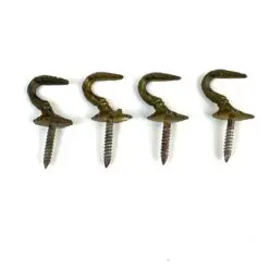 Žalvariniai kabliukai 4 vnt. komplektas 2,5×1,5×3 cm