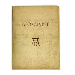 Albrechto Diurerio "Apokalipsė" 1946 m. leidimo 15 vnt. raižinių printų portfolio su bukletu ir aplanku 1x33x43 cm