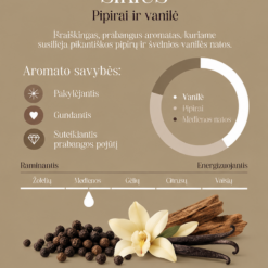 Estelle SIRIUS Namų kvapas su lazdelėmis Pepper & Vanilla 200 ml 8x8x28 cm
