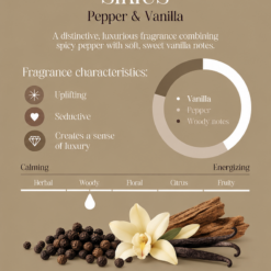 Estelle SIRIUS Namų kvapas su lazdelėmis Pepper & Vanilla 200 ml 8x8x28 cm