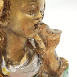 Keramikinė vaiko su vaisių dubeniu statula 7×8,5×24 cm