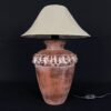 naudotas stalinis šviestuvas margu keramikos stovu