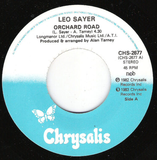 Leo Sayer 1983 metų vinilinis singlas Orchard Road