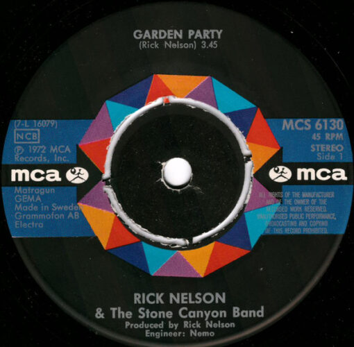 Rick Nelson And The Stone Canyon Band vinyl Garden Party