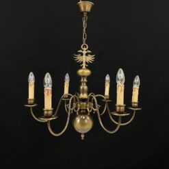 Šešių lempų žalvarinis sietynas su Habsburgų ereliu