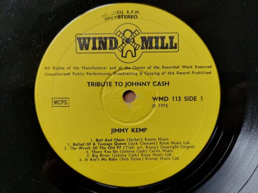 Jimmy Kemp – 1972 – Tribute To Johnny Cash