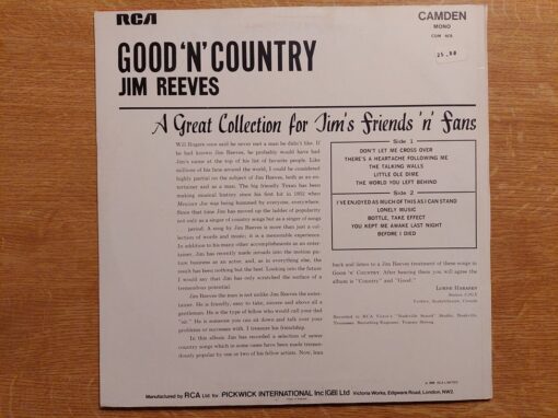 Jim Reeves – 1970 – Good ‘N’ Country