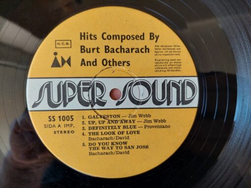 Unknown Artist – Hits Composed By Burt Bacharach And Others
