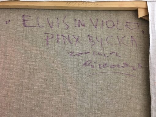 L.Cicėnas, paveikslas “Elvis in violet” 180×180 cm