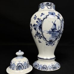 Keramikinė “Delft” vaza su dangčiu 14x14x34 cm
