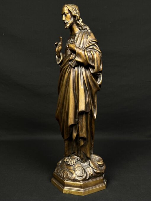 Bronzinė Jėzaus skulptūra 17x22x62 cm