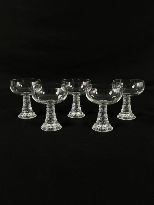 Krištolinės šampano taurės 5 vnt. komplektas 10×12 cm