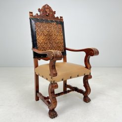 Krėslas su oda 60x70x132 cm