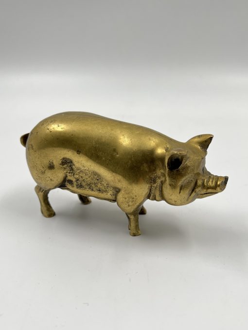 Bronzinė kiaulės skulptūra 4x13x6 cm