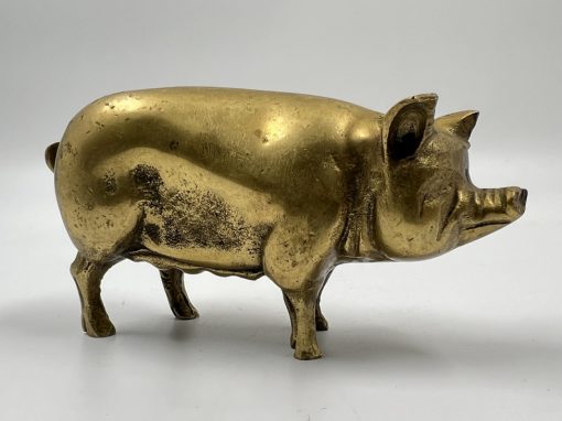 Bronzinė kiaulės skulptūra 4x13x6 cm