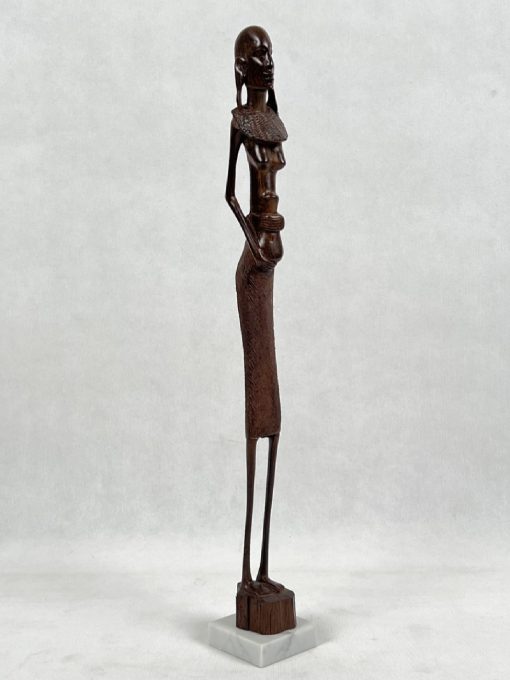Medinė skulptūra su marmuru 6x6x49 cm