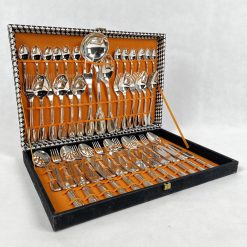 Sidabruotų įrankių komplektas su dėže 33x49x8 cm