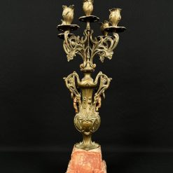 Metalinė žvakidė su marmuru 23x20x76 cm
