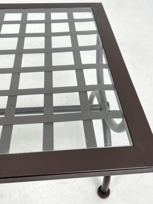 Metalinis staliukas su stiklu 60x120x43 cm