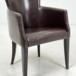 Vintažinis fotelis su oda 50x58x78 cm
