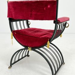 Metalinis krėslas su gobelenu 48x62x83 cm