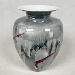 Keramikinė, pilkos spalvos vaza 17×26 cm