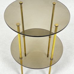 Apvalus stiklinis staliukas 40×59 cm