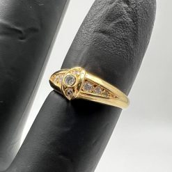 Auksuotas žiedas su cirkoniu 19 dydis