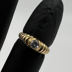 Auksuotas žiedas su cirkoniu 16 dydis
