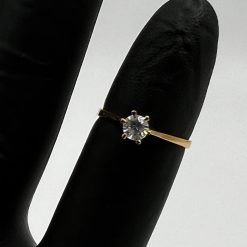 Auksuotas žiedas su cirkoniu 18 dydis