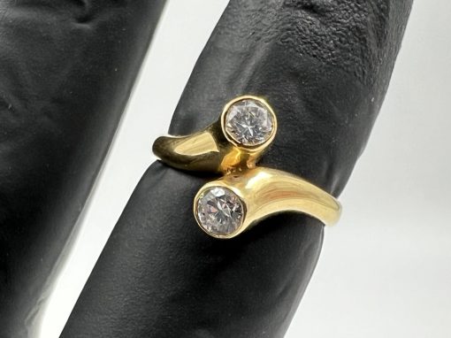 Auksuotas žiedas su cirkoniu 17 dydis