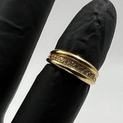 Auksuotas žiedas su cirkoniu 16,5 dydis