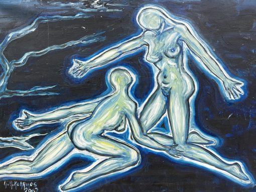 Modernus paveikslas “Mėnesiena” 2x100x70 cm