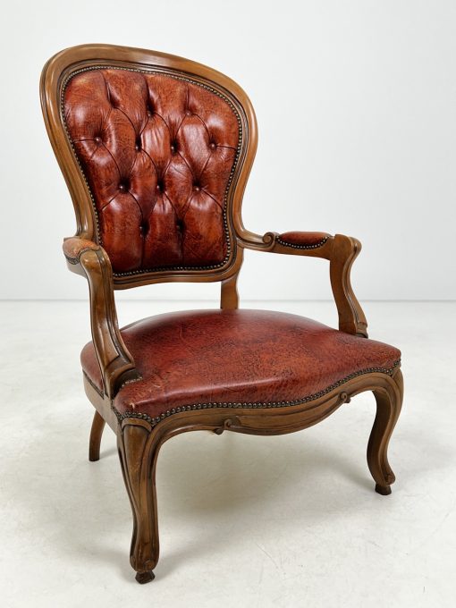 Chesterfield stiliau krėslas su oda 78x68x104 cm