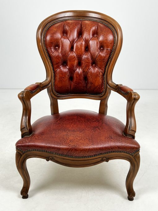 Chesterfield stiliau krėslas su oda 78x68x104 cm