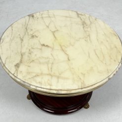 Raudonmedžio staliukas su akmeniu 75x75x45 cm