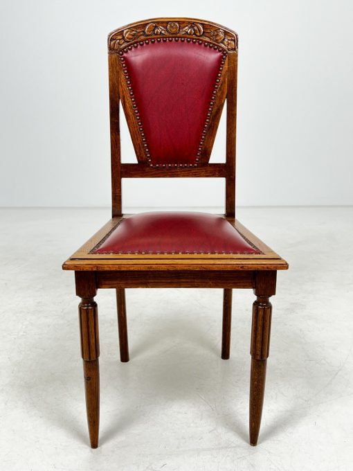 Kėdės su oda 4 vnt. Komplektas 45x47x99 cm