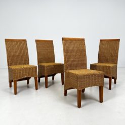 Šiaudinės kėdės 4 vnt. Komplektas 57x44x99 cm