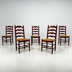 Kėdės su šiaudais 5 vnt. Komplektas 45x45x101 cm