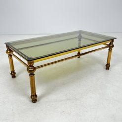 Žalvarinis staliukas su stiklu 60x110x41 cm