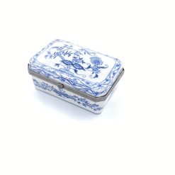 Keramikinė mėlyna papuošalų dėžutė 7x12x6 cm