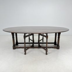 Ąžuolinis ovalus stalas – knyga 54+(2×49)x75 cm